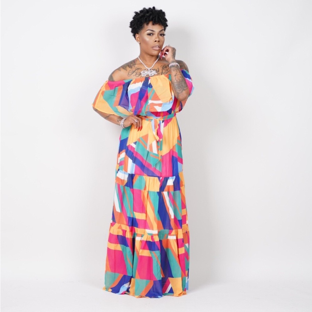 💃 SoSoShanel Off-Shoulder Multicolor Dress – Size S (NWT) ✨